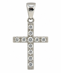 Sterling Silver Moissanite Dainty Cross Pendant - 0.32 CTW VVS D