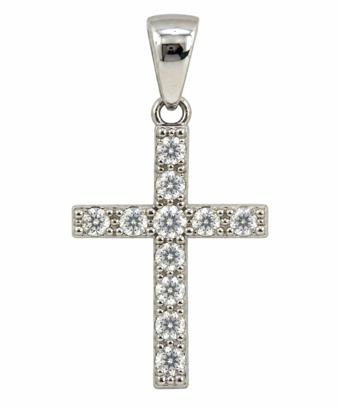 Sterling Silver Moissanite Dainty Cross Pendant - 0.32 CTW VVS D