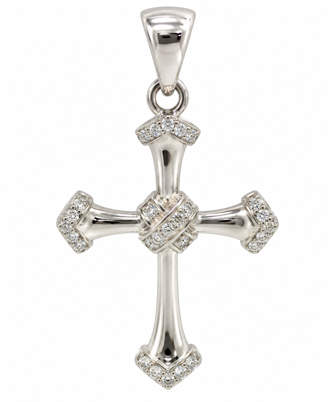 Sterling Silver Moissanite X Cross Pendant - 0.13 CTW VVS D