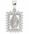 Sterling Silver Moissanite Virgin Mary Pendant - 0.83 CTW VVS D