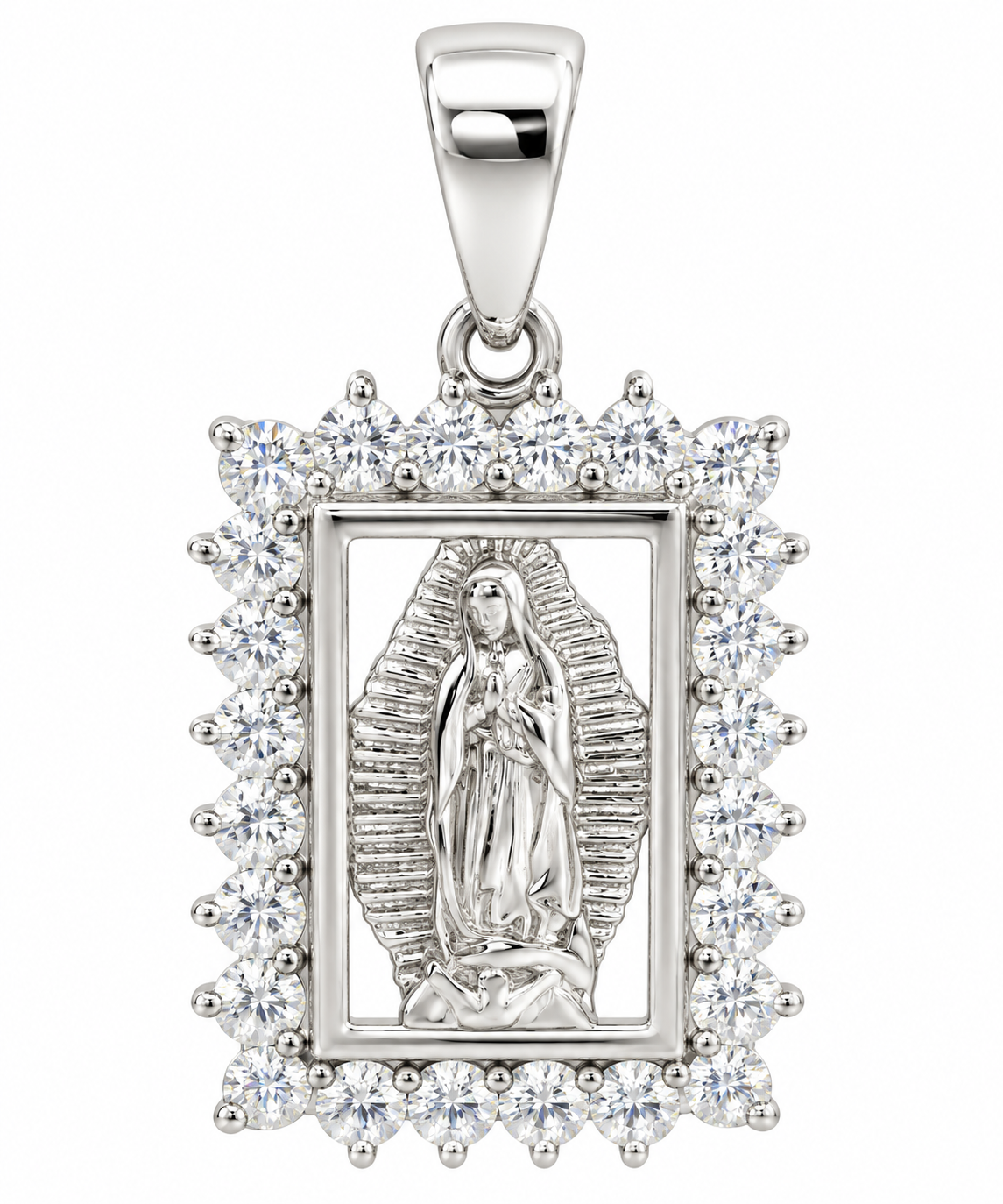 Sterling Silver Moissanite Virgin Mary Pendant - 0.83 CTW VVS D