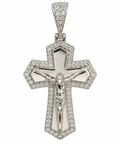 Sterling Silver Moissanite Crucifix Pendant - 0.84 CTW