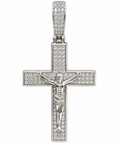 Sterling Silver Moissanite Pave Crucifix Pendant - 0.75 CTW