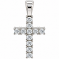 Sterling Silver Moissanite Cross Pendant - 1.33 CTW