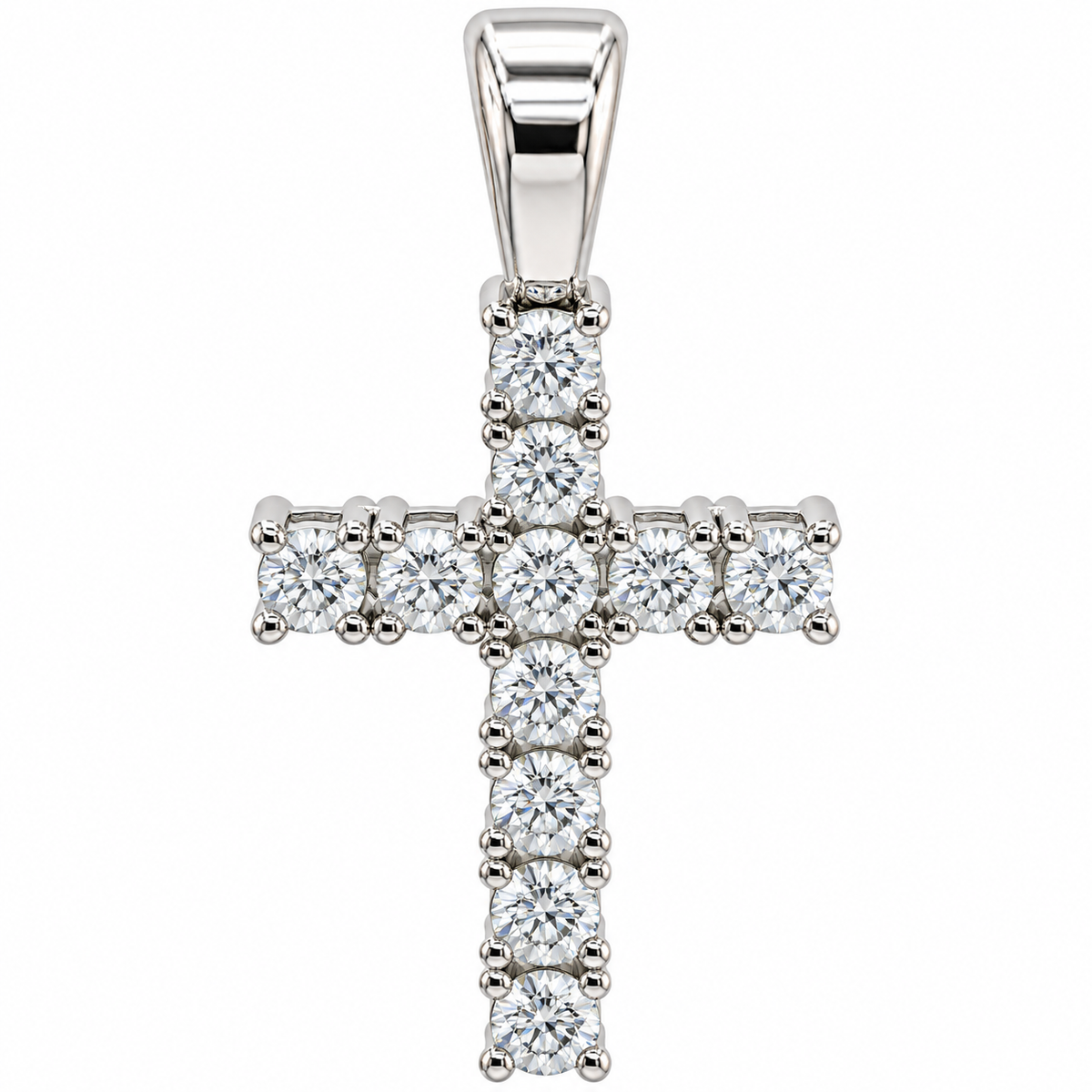 Sterling Silver Moissanite Cross Pendant - 1.33 CTW