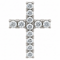 Sterling Silver Moissanite Cross Pendant - 1.10 CTW