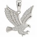 Sterling Silver Moissanite Pave Eagle Pendant - 1.26 CTW