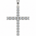 Sterling Silver Moissanite Cross Pendant - 0.72 CTW