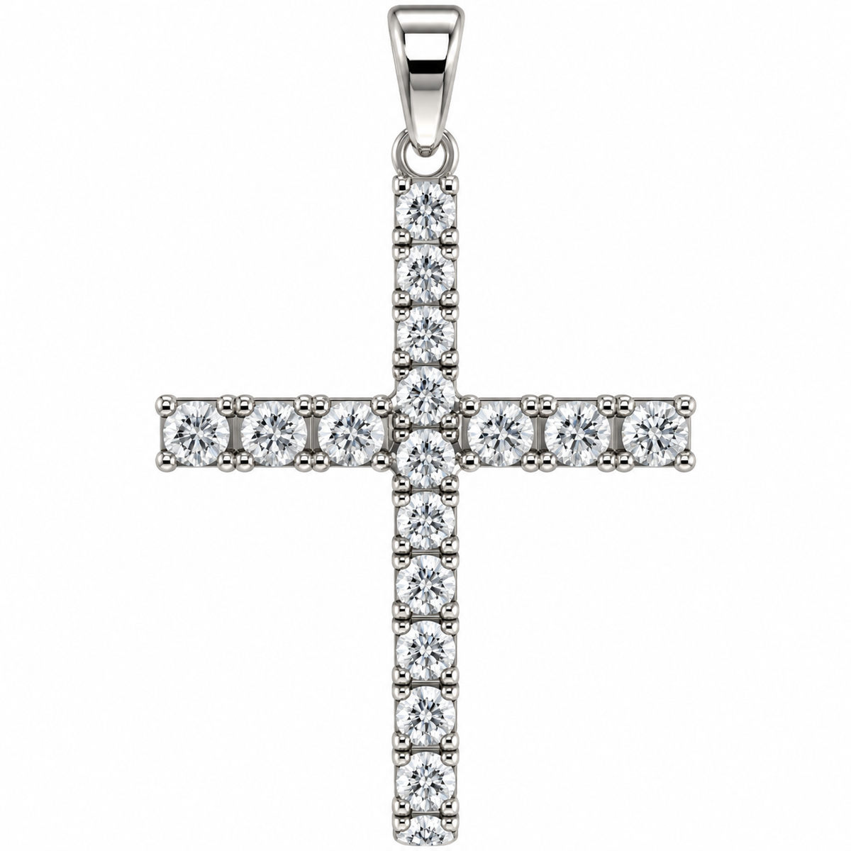 Sterling Silver Moissanite Cross Pendant - 0.72 CTW