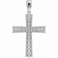 Sterling Silver Moissanite Cross Pendant - 0.96 CTW
