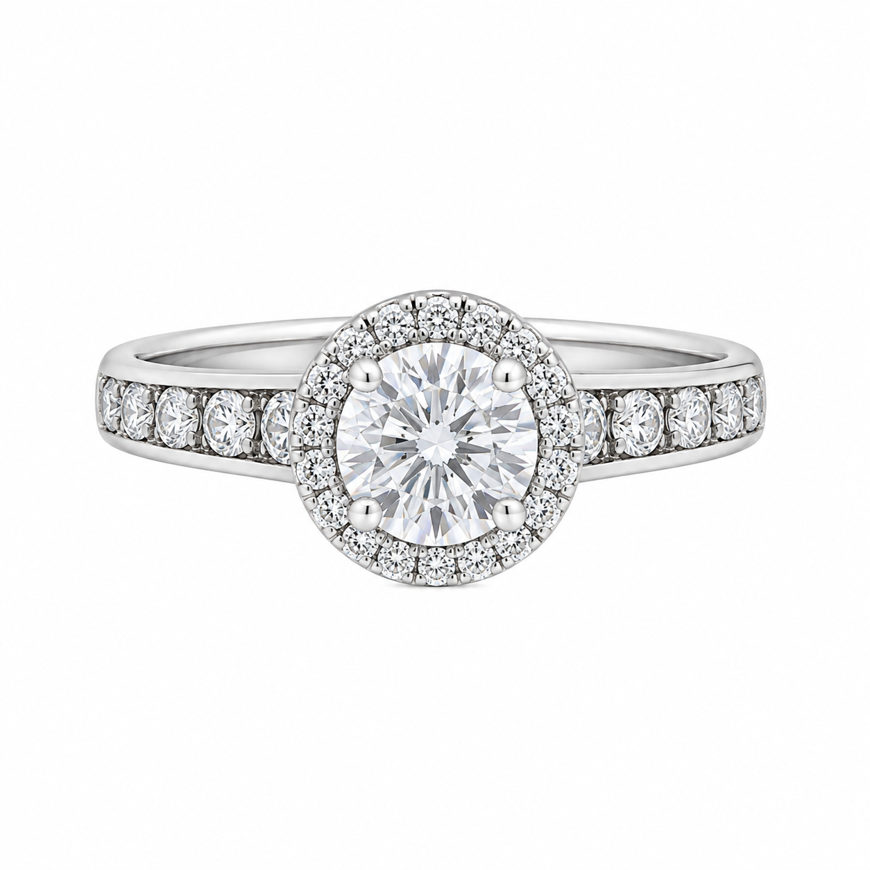 Sterling Silver 1.2CT Moissanite Engagement Ring