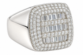 Sterling Silver Moissanite Pave Square Ring - 1.81 CTW VVS D