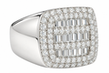 Sterling Silver Moissanite Pave Square Ring - 1.44 CTW VVS D