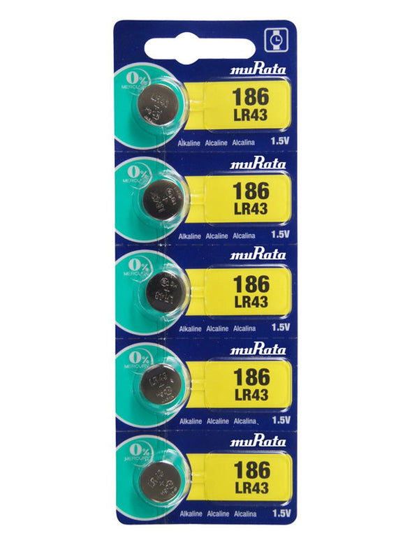 Murata LR43 186 1.5V Silver Oxide Watch Battery