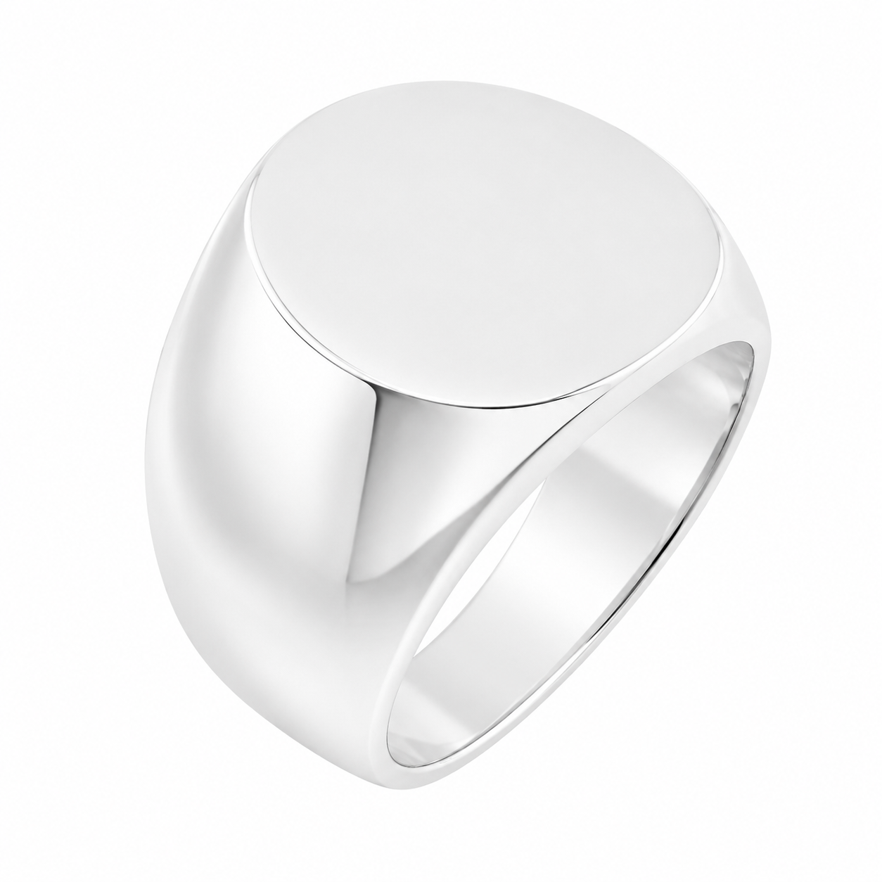 Sterling Silver Men's Engravable Plain Round Ring