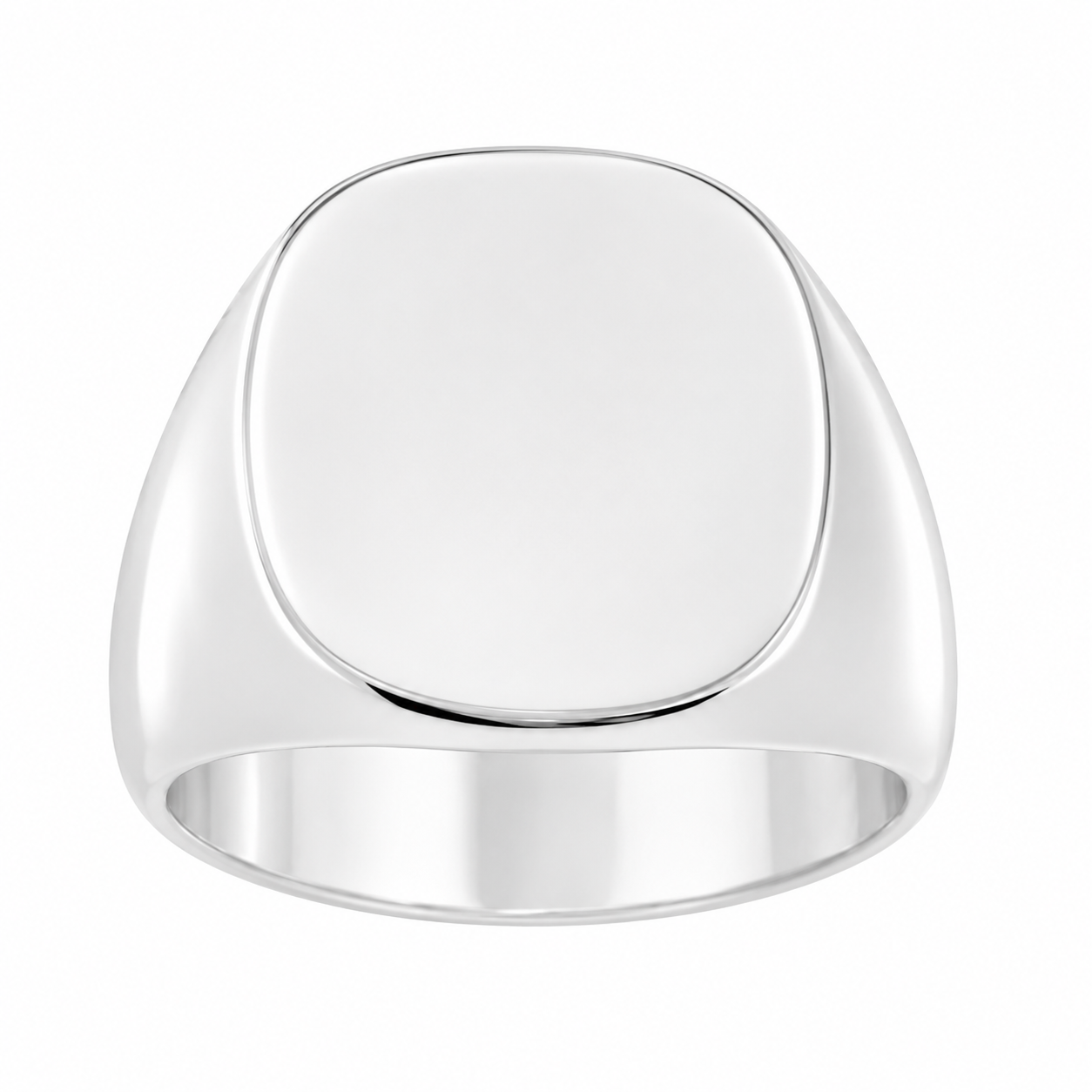 Sterling Silver Men's Engravable Plain OVAL Ring