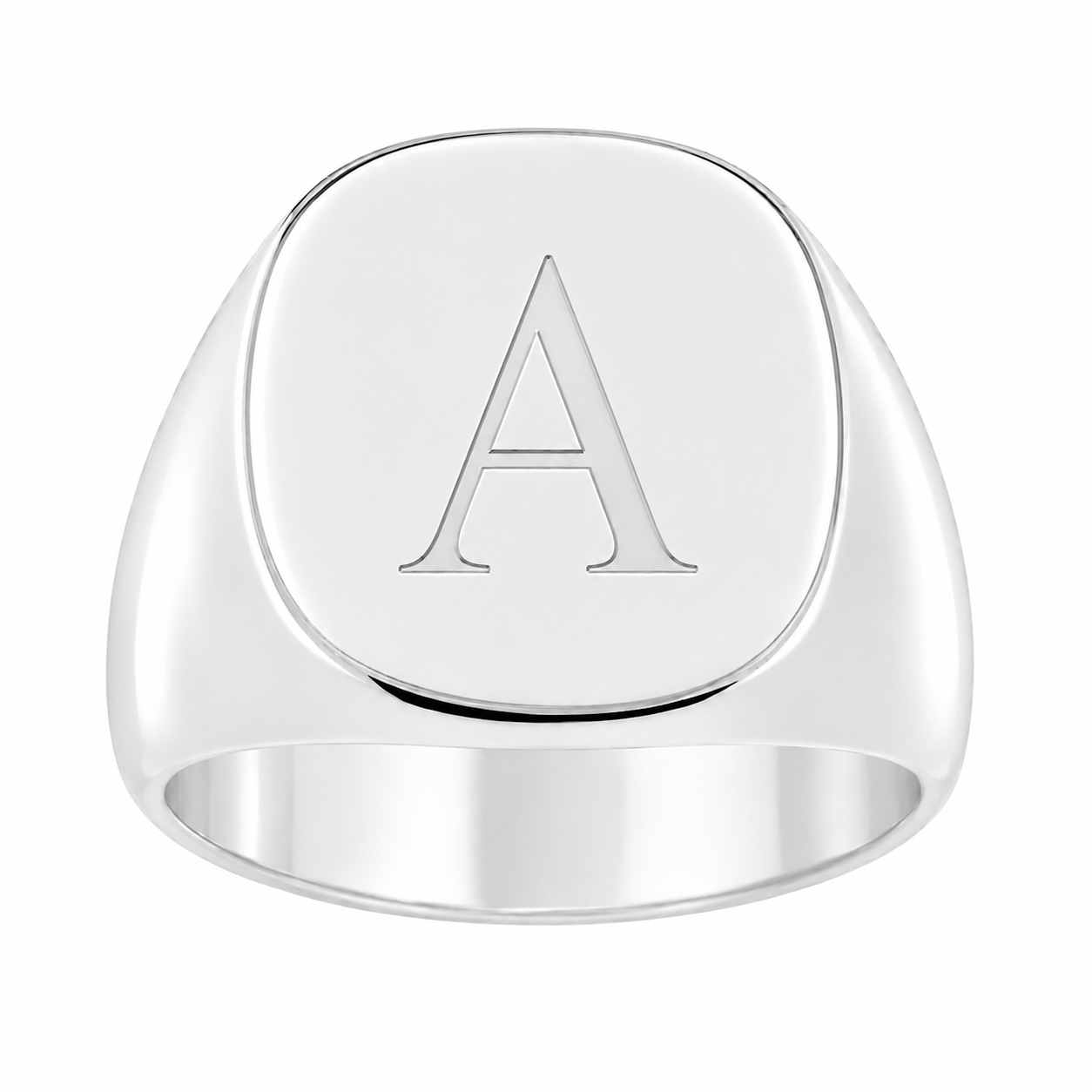 Sterling Silver Men's Engravable Plain OVAL Ring