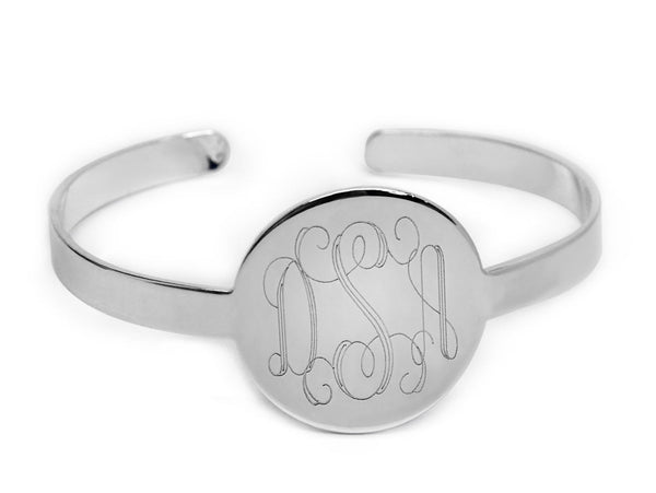 German Silver Engravable Large 27mm Round Cuff Bangle