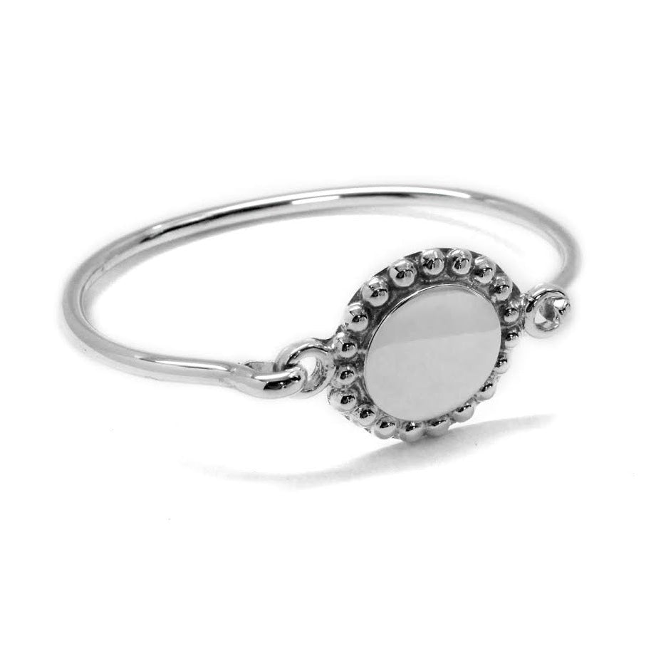 German Silver Engravable Round Beaded Trim Baby Bangle