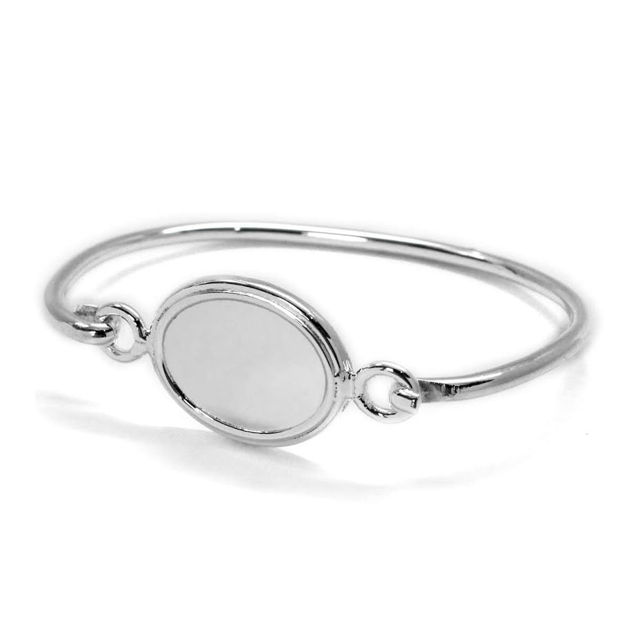 German Silver Engravable Oval Bangle