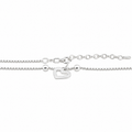 Sterling Silver Heart Anklet (9"+2")