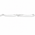 Sterling Silver 4MM Six Bead Station Anklet (10")