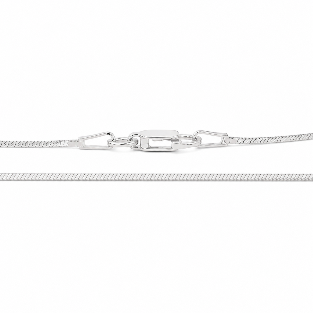 Sterling Silver Diamond Cut Square Snake Chain Anklet (10")