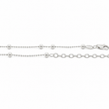 Sterling Silver Beaded Anklet (9"+2")