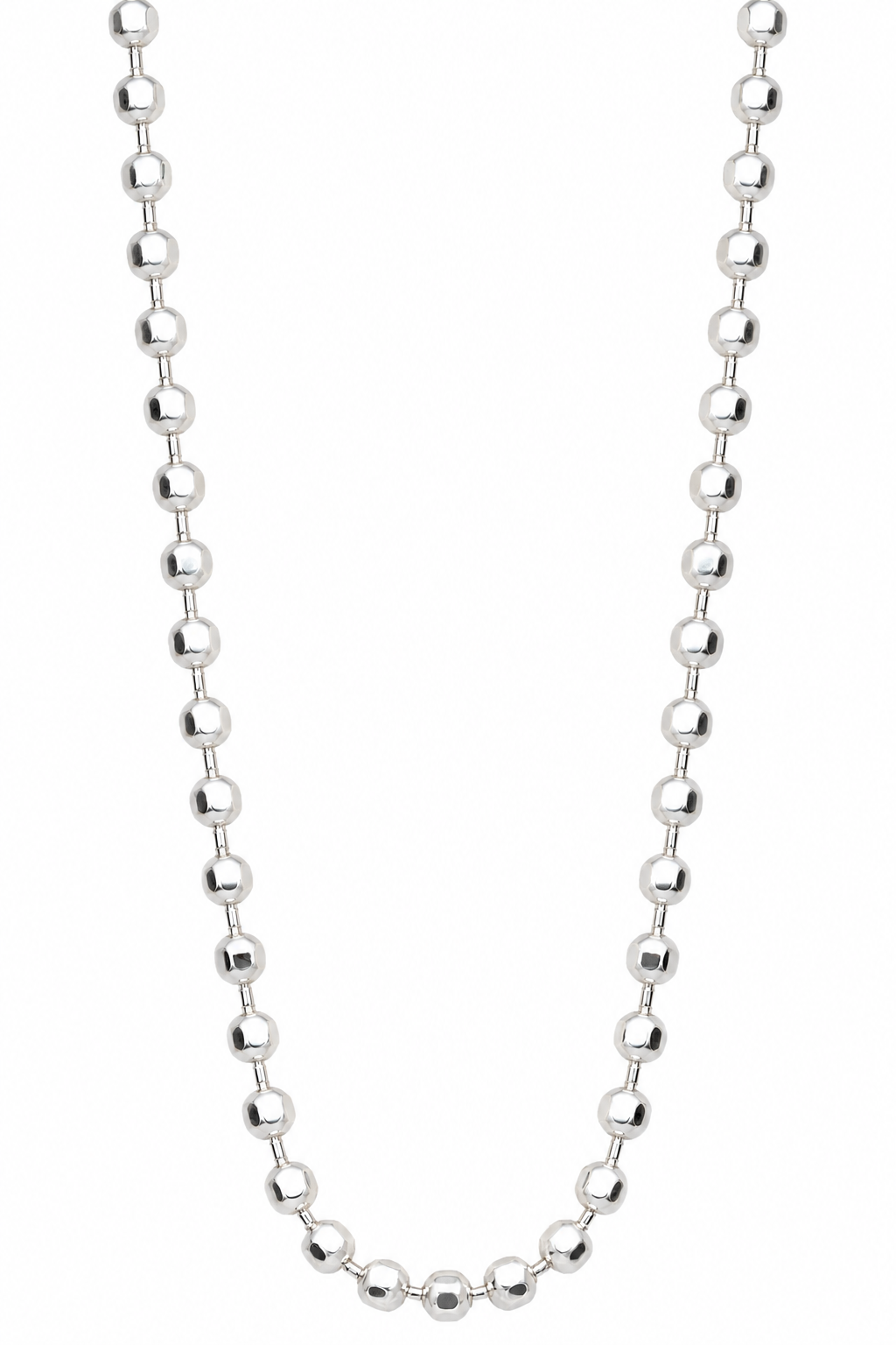Sterling Silver 1.5mm Diamond Cut Hexagon Beaded Anklet