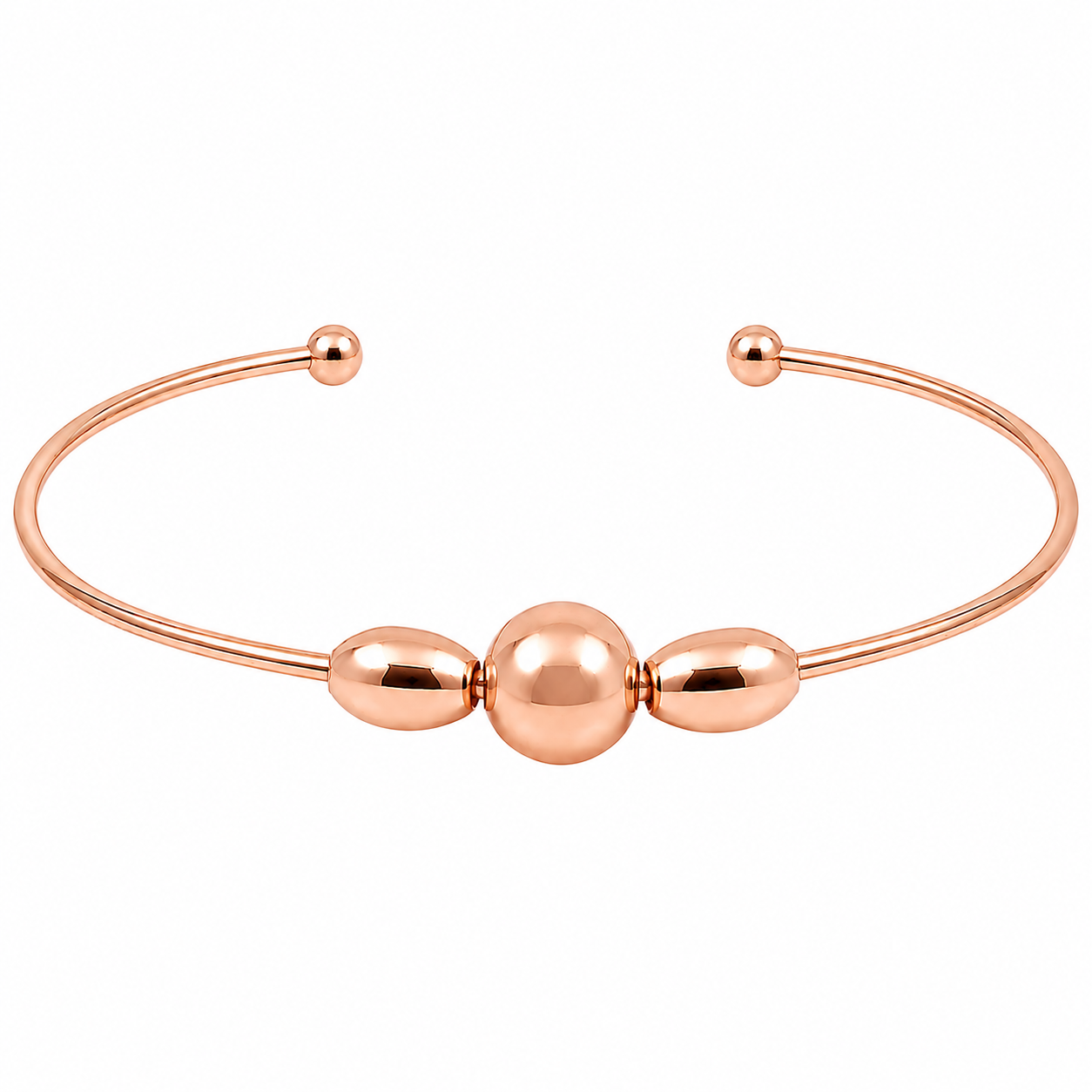 Sterling Silver Triple Bead Cuff Bracelet