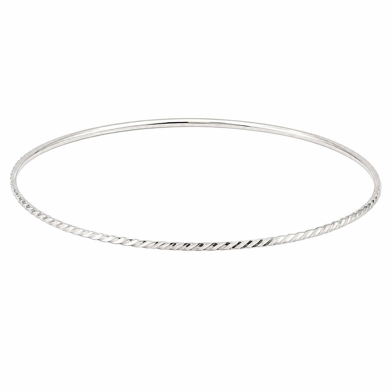 Sterling Silver Diamond Cut Thin Bangle