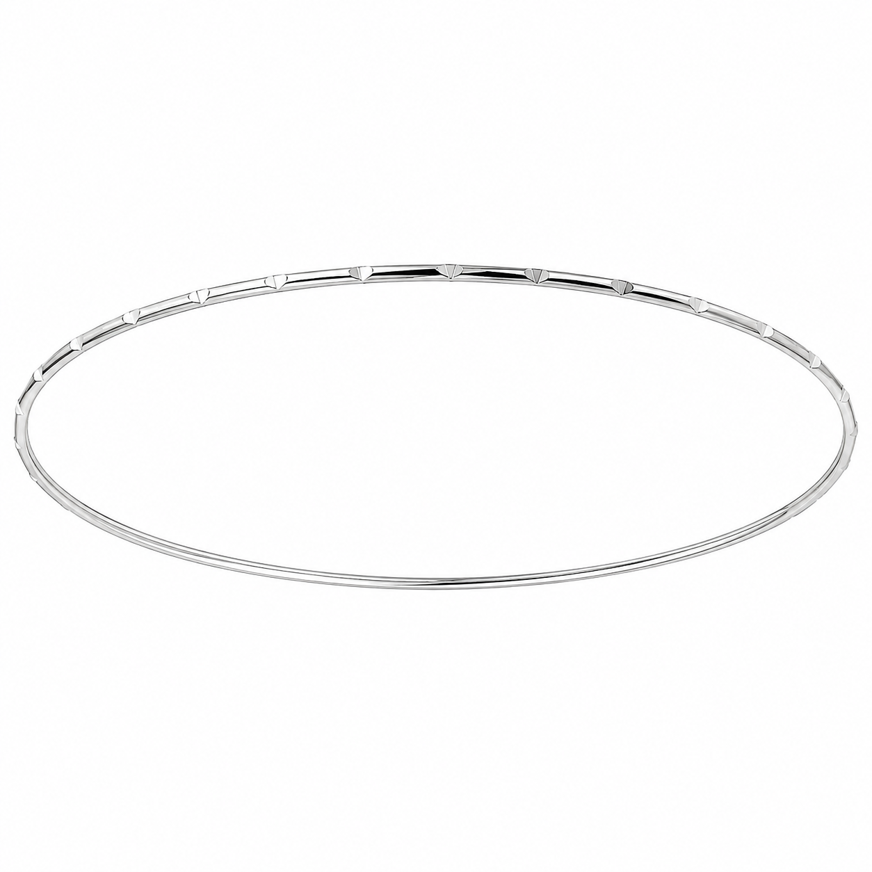 Sterling Silver Diamond Cut Thin Bangle