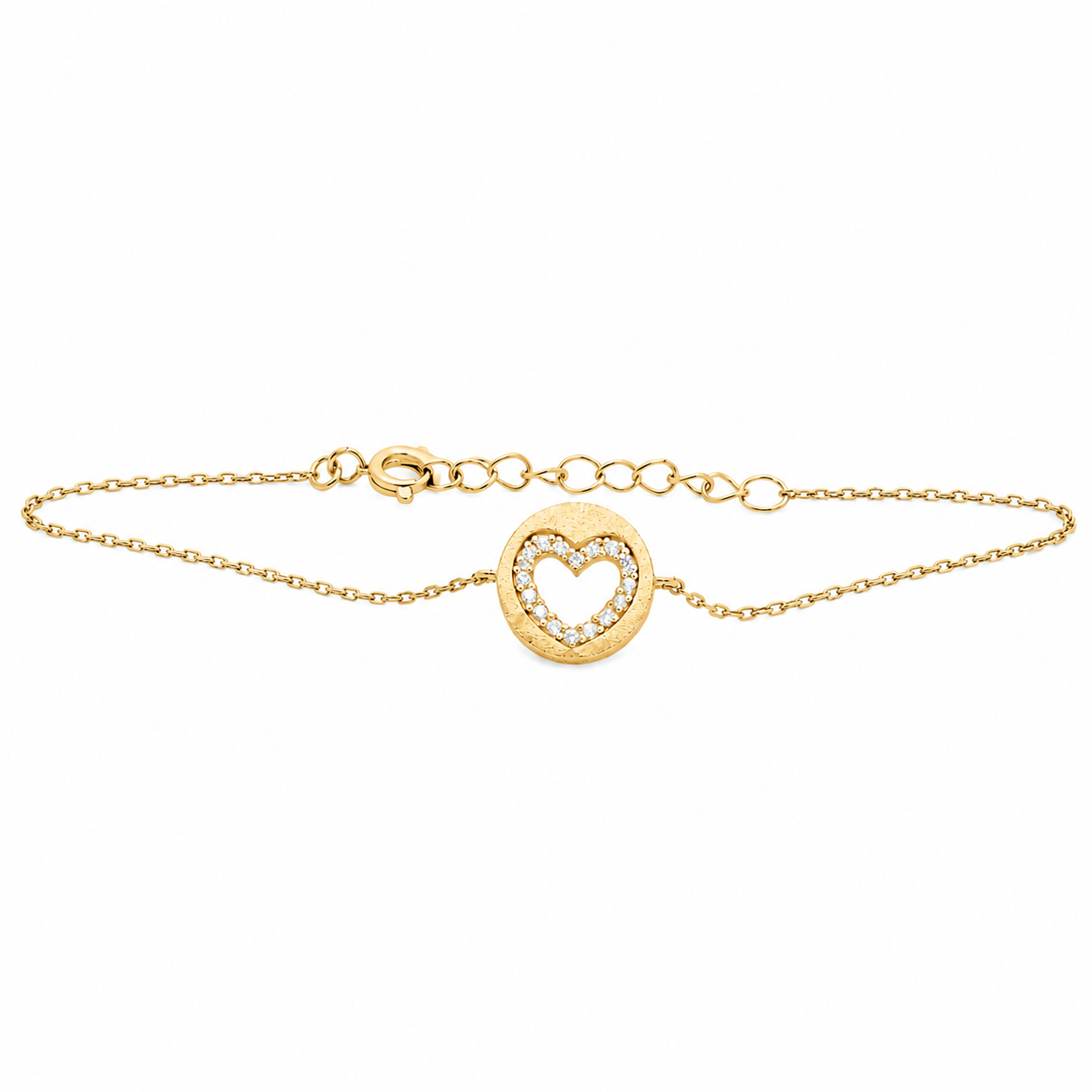 Sterling Silver Heart CZ Bracelet