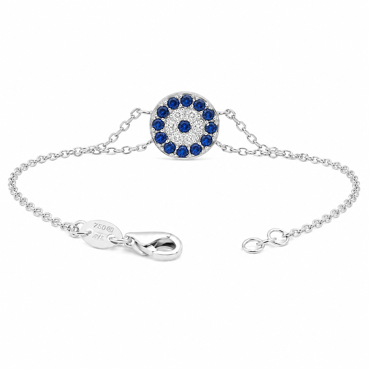 Sterling Silver Evil Eye CZ Bracelet