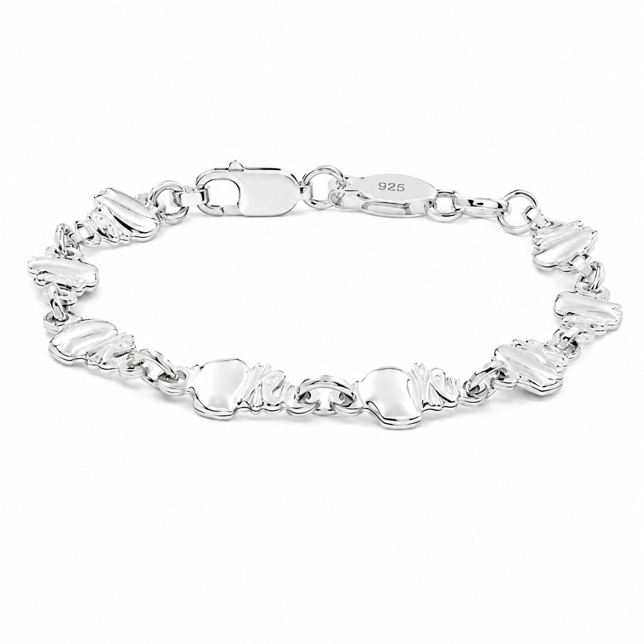 Sterling Silver Elephant Link Bracelet
