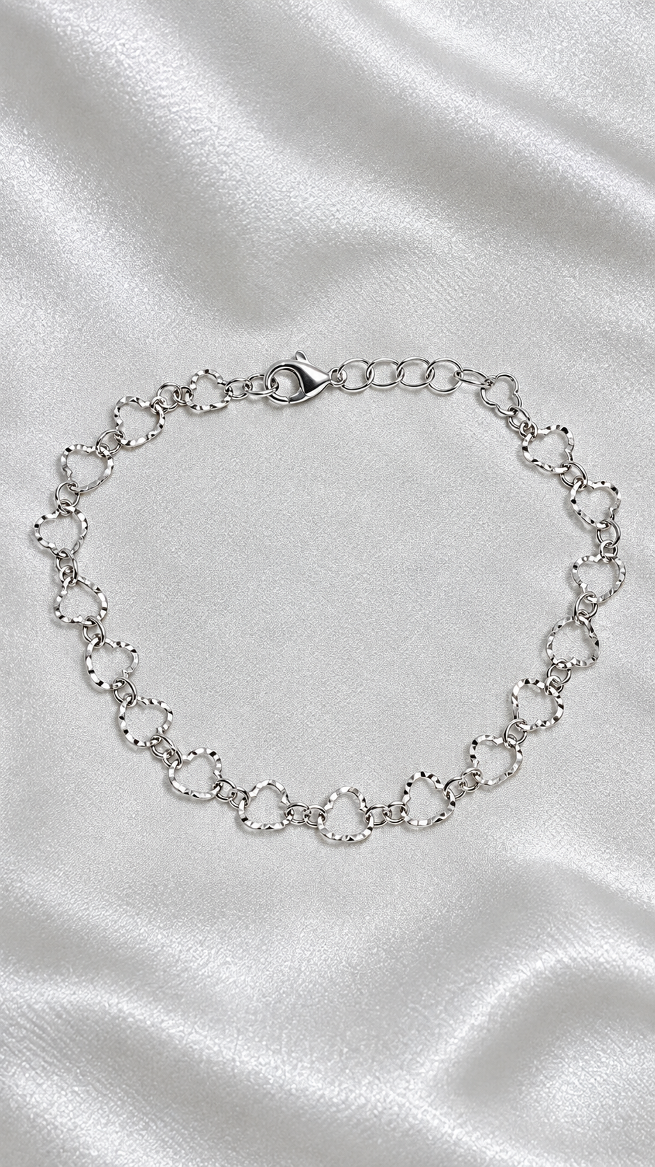 Italian Sterling Silver Heart Link Chain