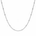Sterling Silver Diamond Cut Alternating 1mm Round & Bar Beaded Pattern Chain