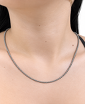 Sterling Silver Oxidized Rhodium 1.8mm Popcorn Chain