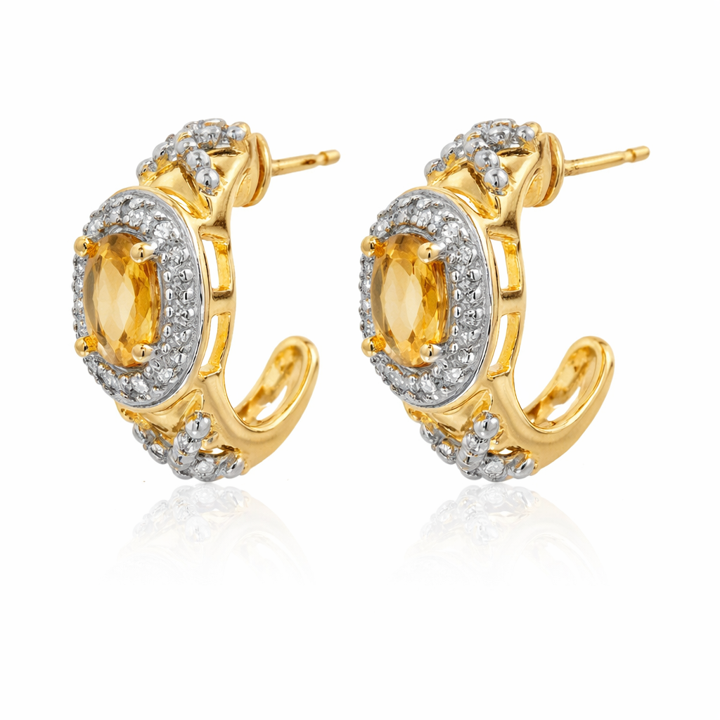 Yellow Gemstone Royal Earrings