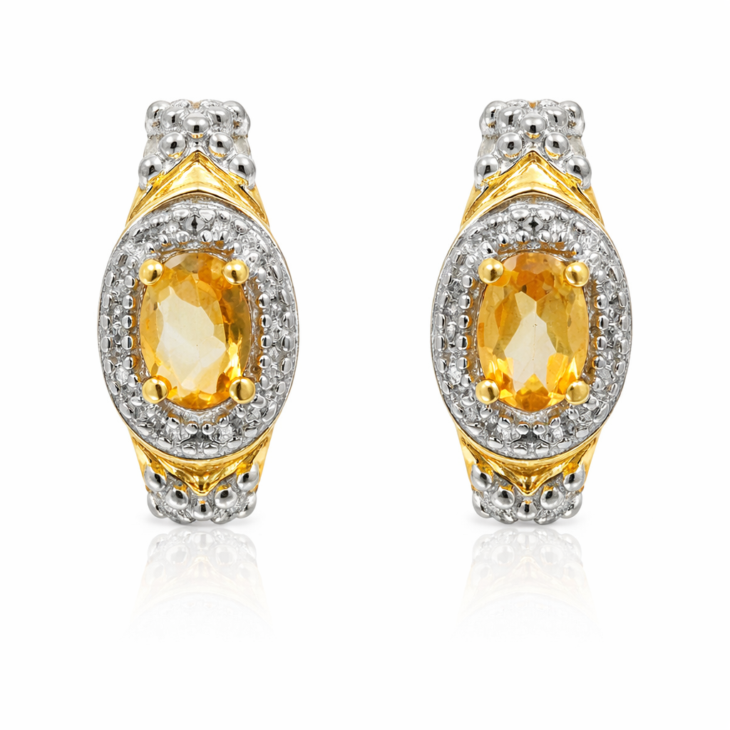 Yellow Gemstone Royal Earrings