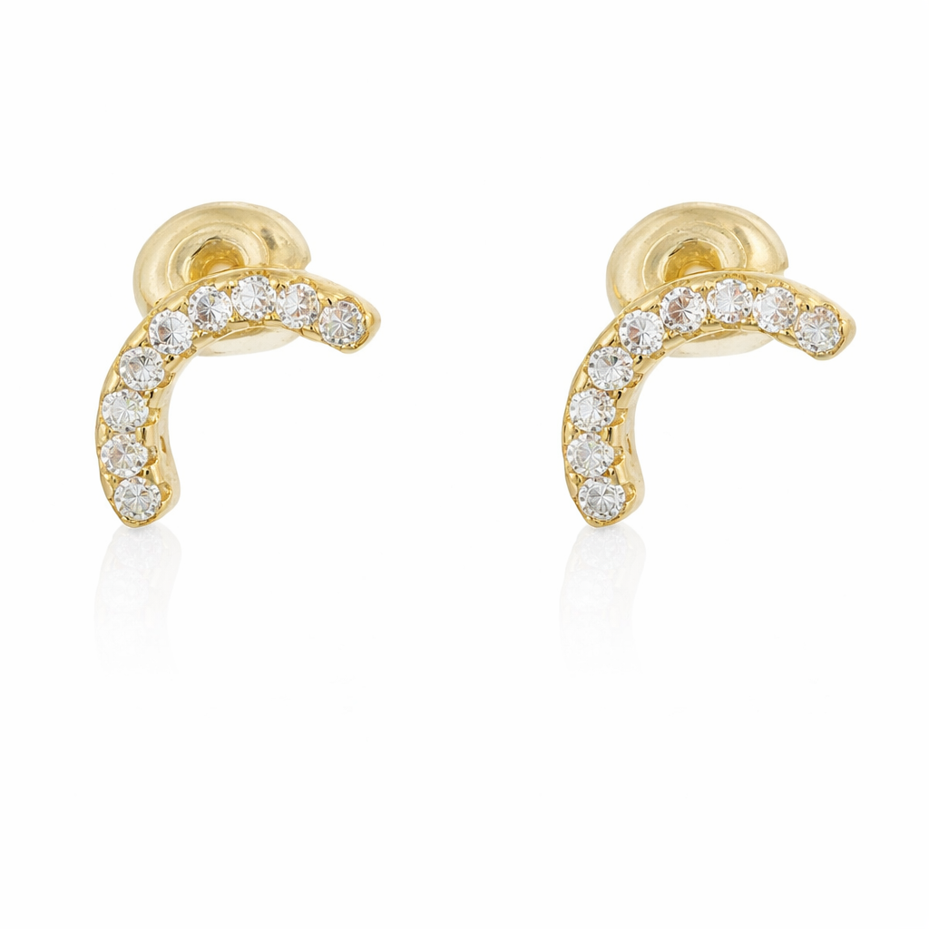 Half Circle CZ Studs