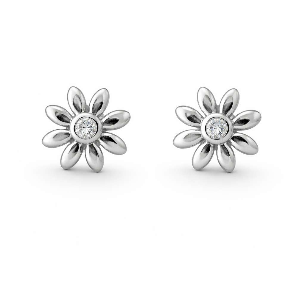 Sterling Silver Small Flower Earrings
