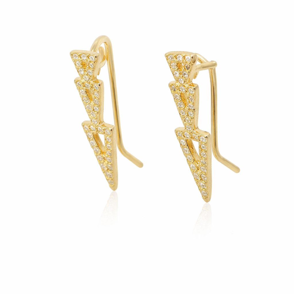Triple Triangle Sterling Silver Earrings
