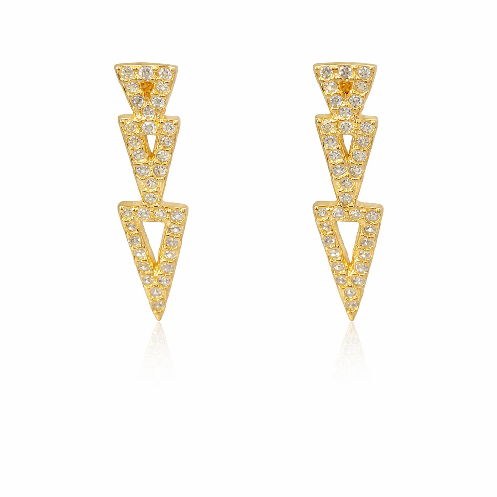 Triple Triangle Sterling Silver Earrings