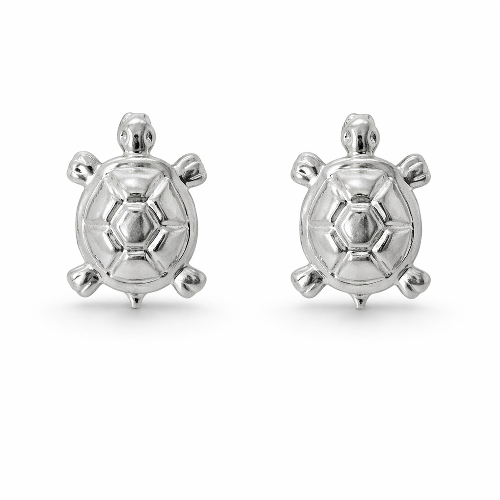 Sterling Silver Turtle Stud Earrings