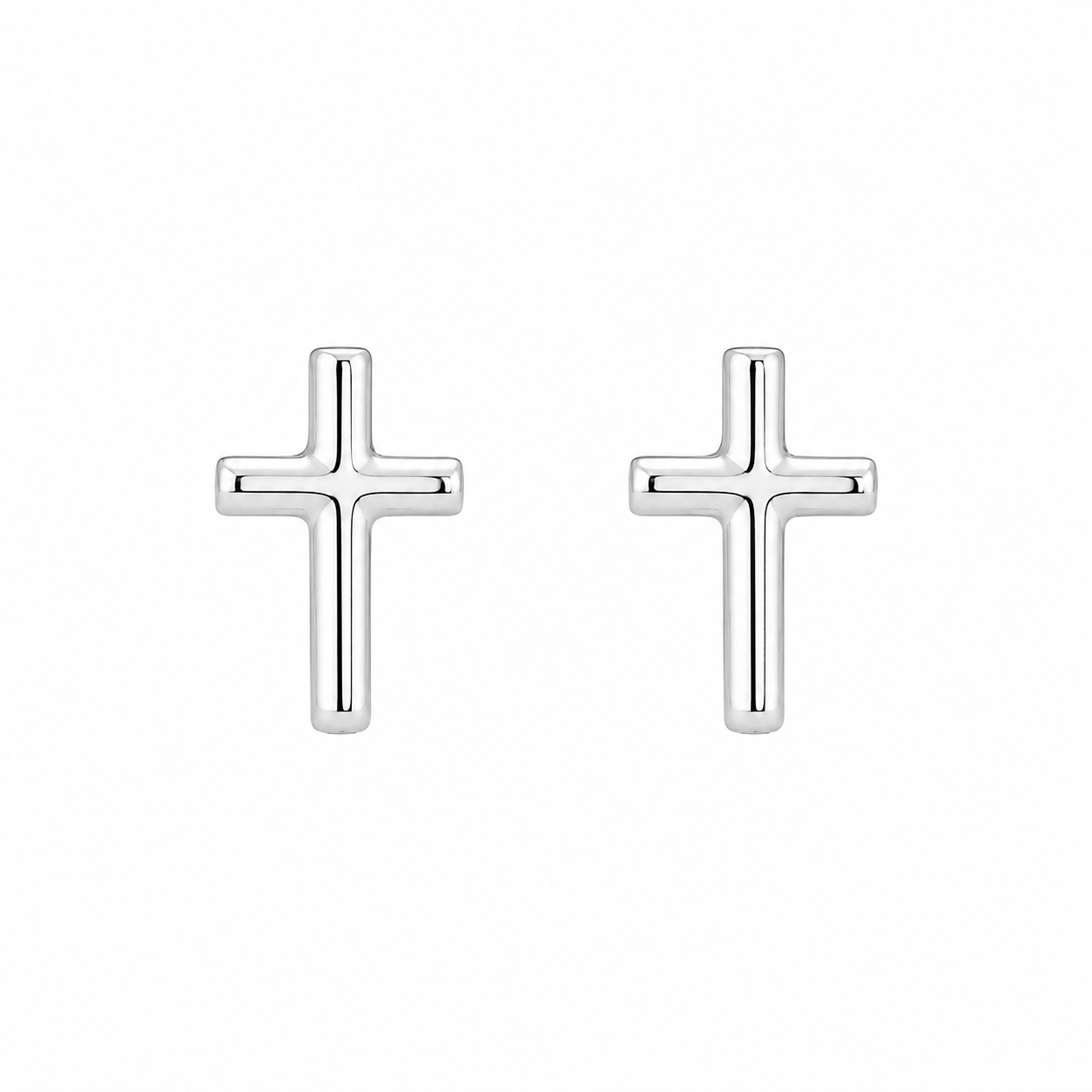Sterling Silver Dainty Tiny Cross Stud Earrings