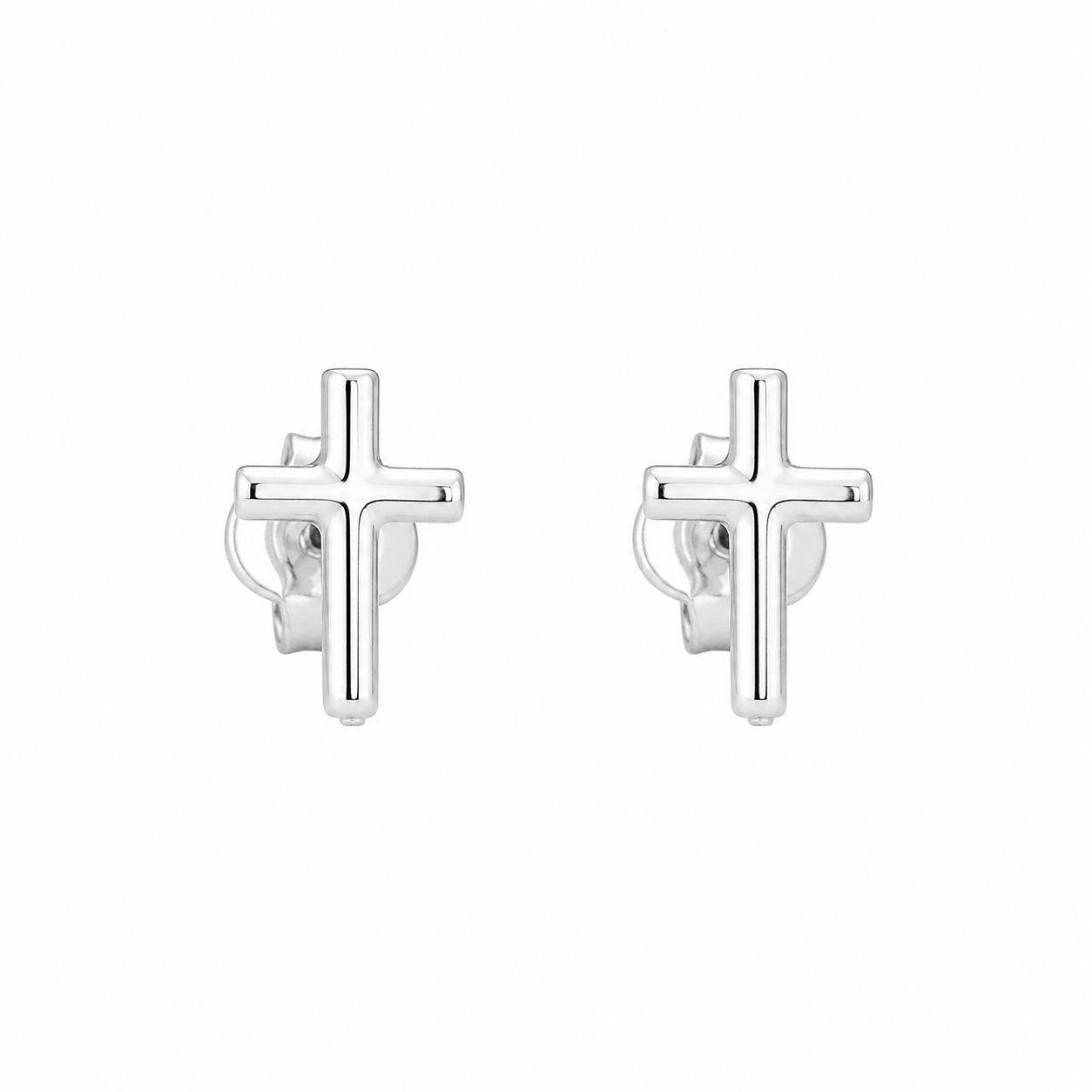 Sterling Silver Dainty Tiny Cross Stud Earrings