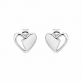 Sterling Silver Polished Heart Stud Earrings
