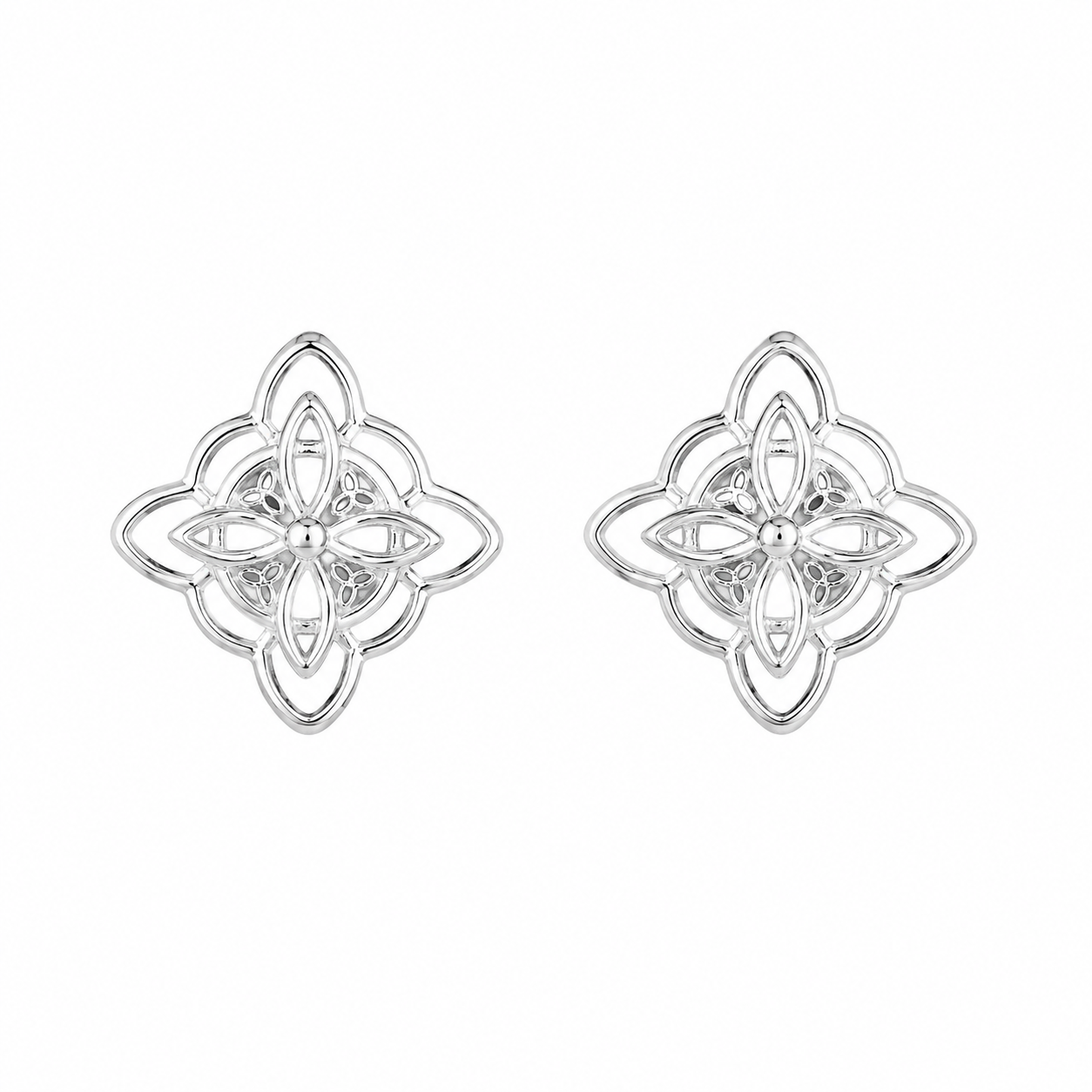 Sterling Silver Witch's Knot, Celtic Knot Stud Earrings