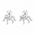 Sterling Silver Octopus Stud Earrings